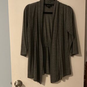 AB Studio Charcoal Open Front Cardigan